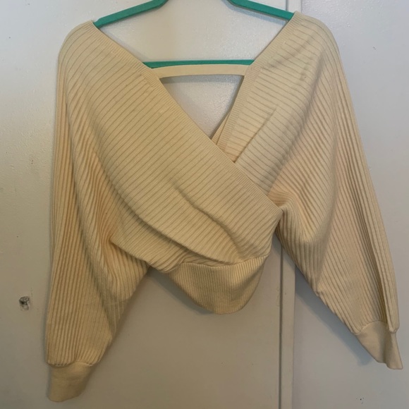 CREAM OFF-SHOULDER SWEATER - Picture 3 of 4